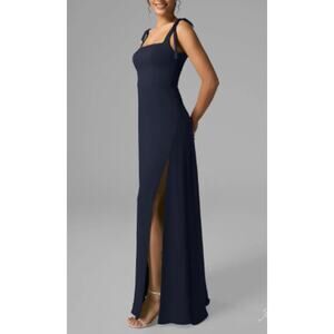 AW BRIDAL 8 M dark navy blue Maisha formal party bridesmaid maxi dress NEW b53